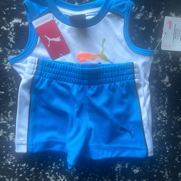 Puma Kids' White and Blue Athletic Set - Picture 2 of 3